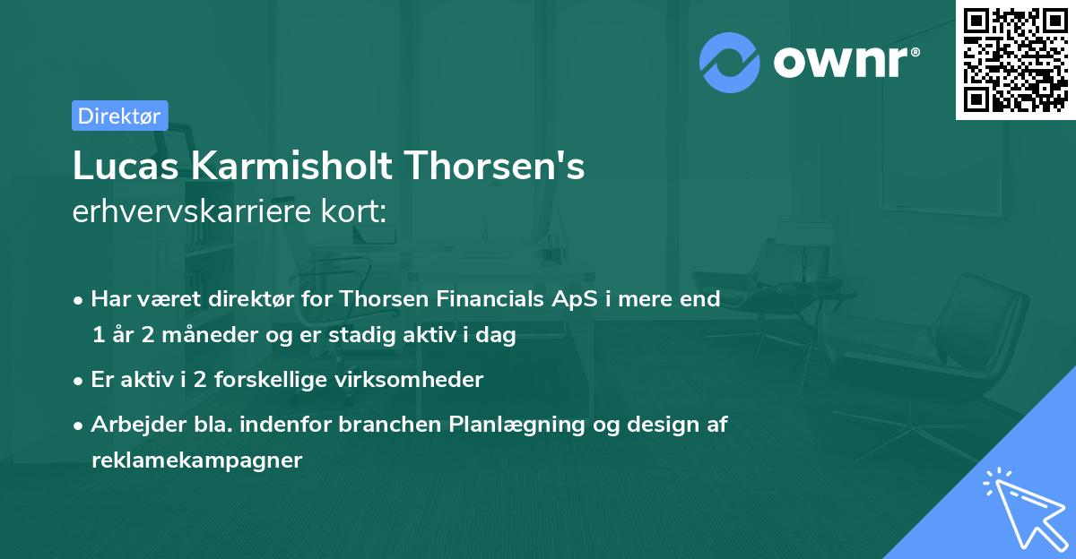 Lucas Karmisholt Thorsen's erhvervskarriere kort