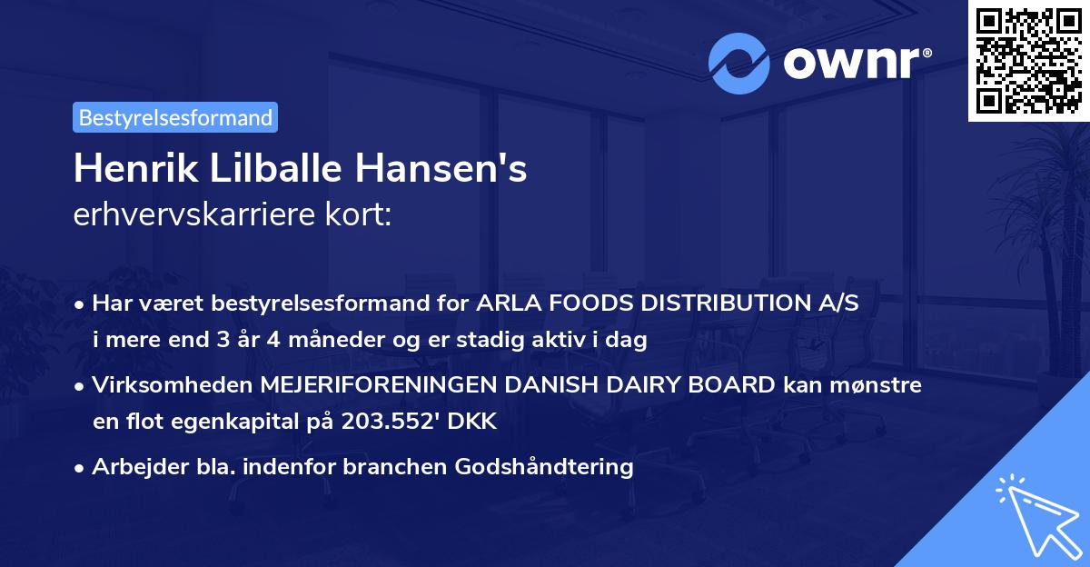 Henrik Lilballe Hansen's erhvervskarriere kort