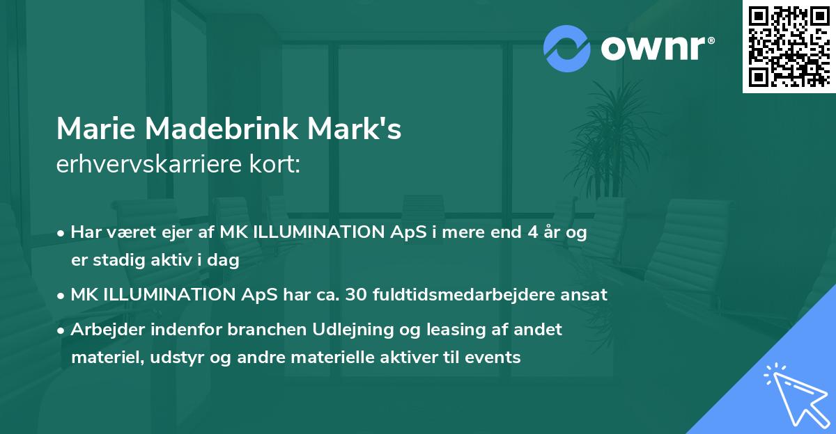Marie Madebrink Mark's erhvervskarriere kort