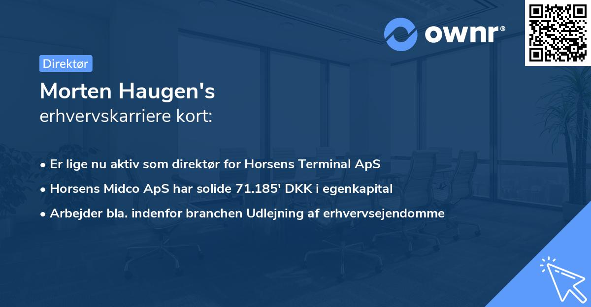 Morten Haugen's erhvervskarriere kort
