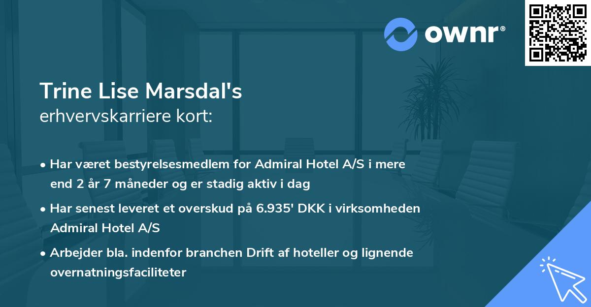 Trine Lise Marsdal's erhvervskarriere kort