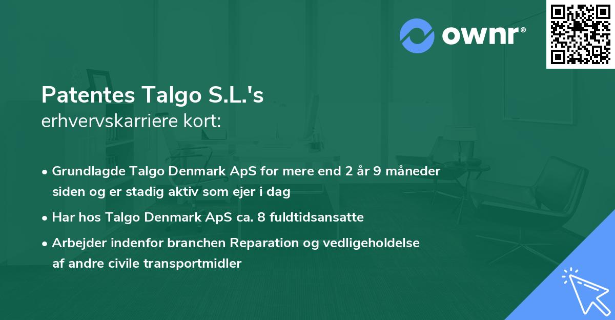 Patentes Talgo S.L.'s erhvervskarriere kort