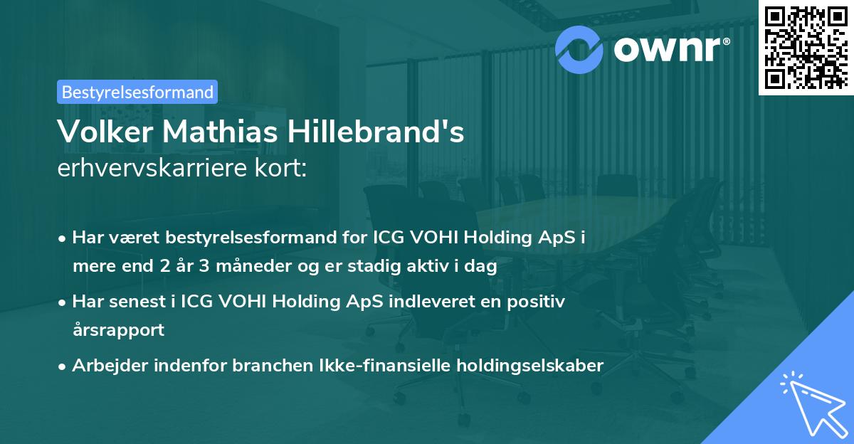 Volker Mathias Hillebrand's erhvervskarriere kort