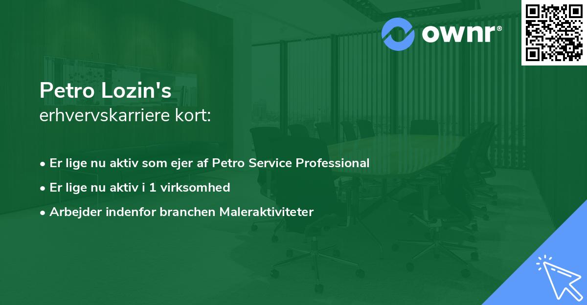 Petro Lozin's erhvervskarriere kort