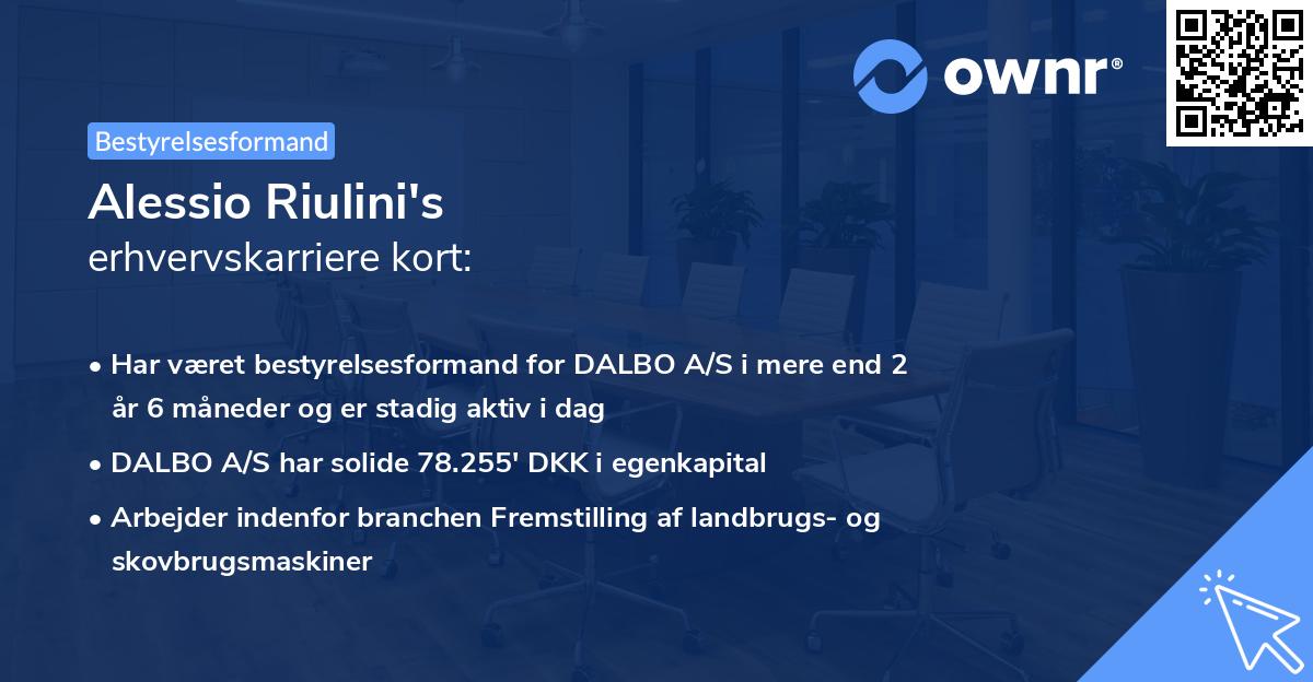 Alessio Riulini's erhvervskarriere kort