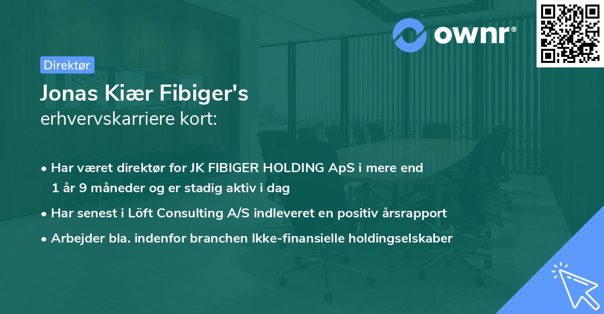 Jonas Kiær Fibiger's erhvervskarriere kort