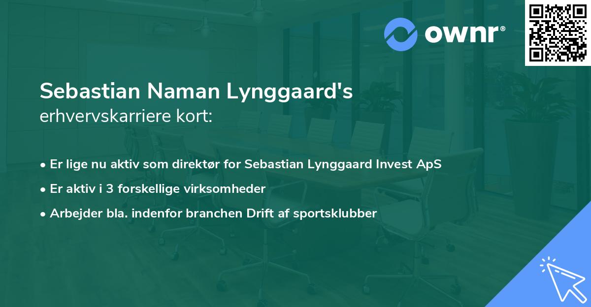 Sebastian Naman Lynggaard's erhvervskarriere kort