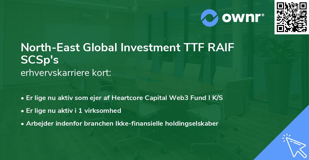 North-East Global Investment TTF RAIF SCSp's erhvervskarriere kort