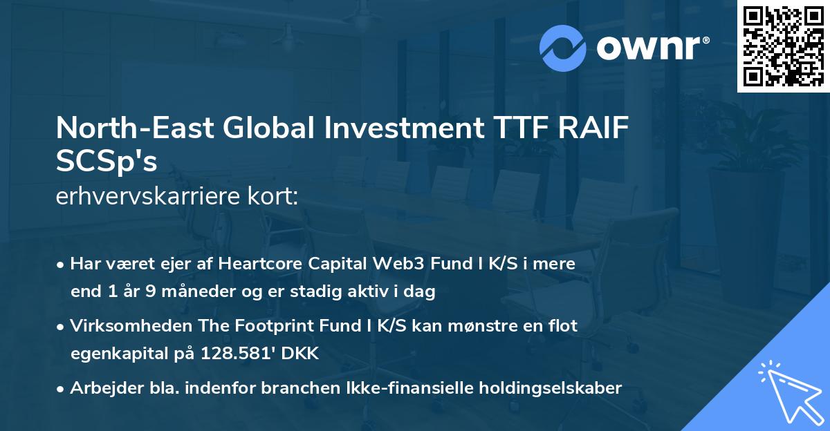 North-East Global Investment TTF RAIF SCSp's erhvervskarriere kort