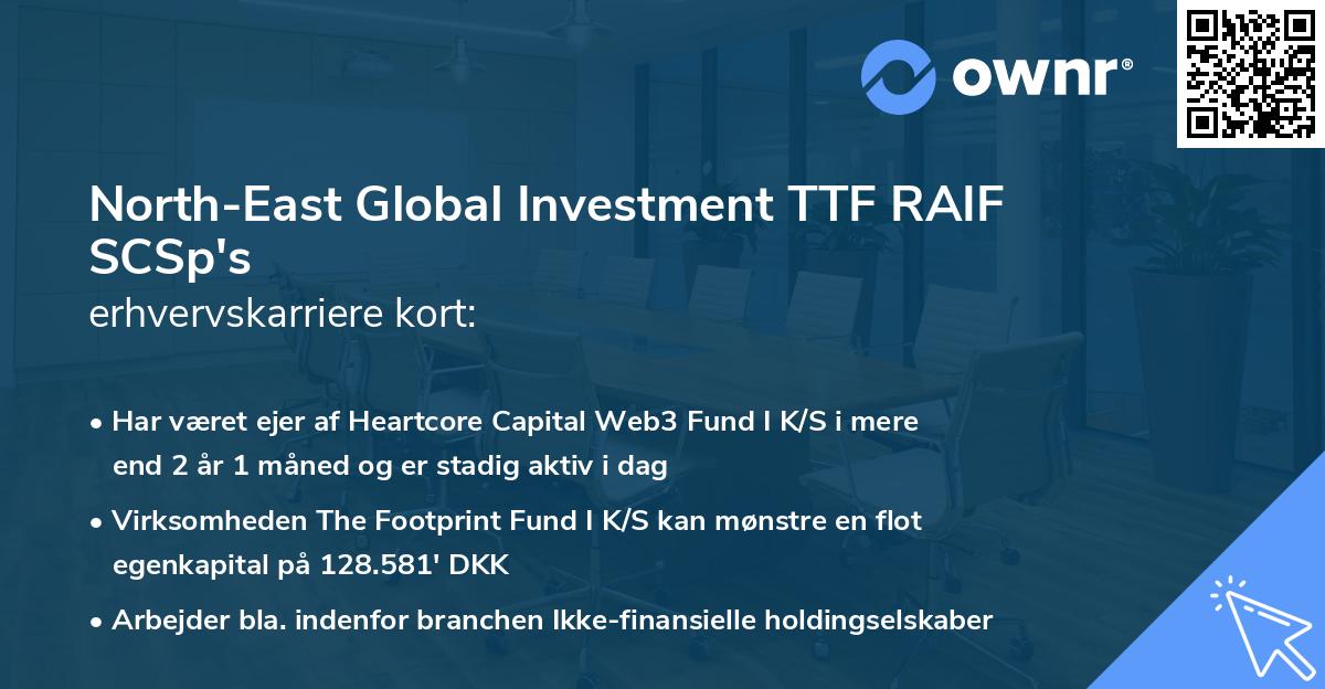 North-East Global Investment TTF RAIF SCSp's erhvervskarriere kort