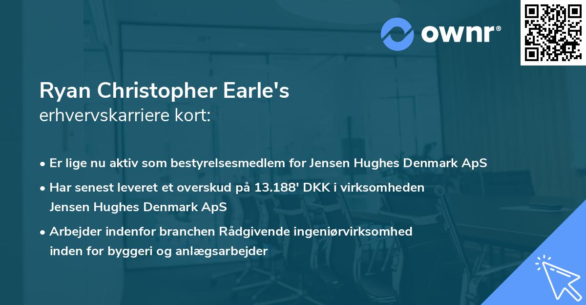 Ryan Christopher Earle's erhvervskarriere kort