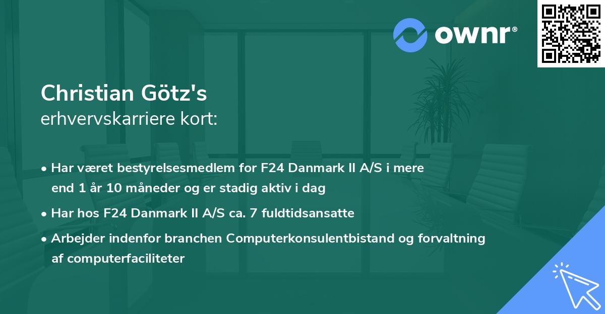 Christian Götz's erhvervskarriere kort