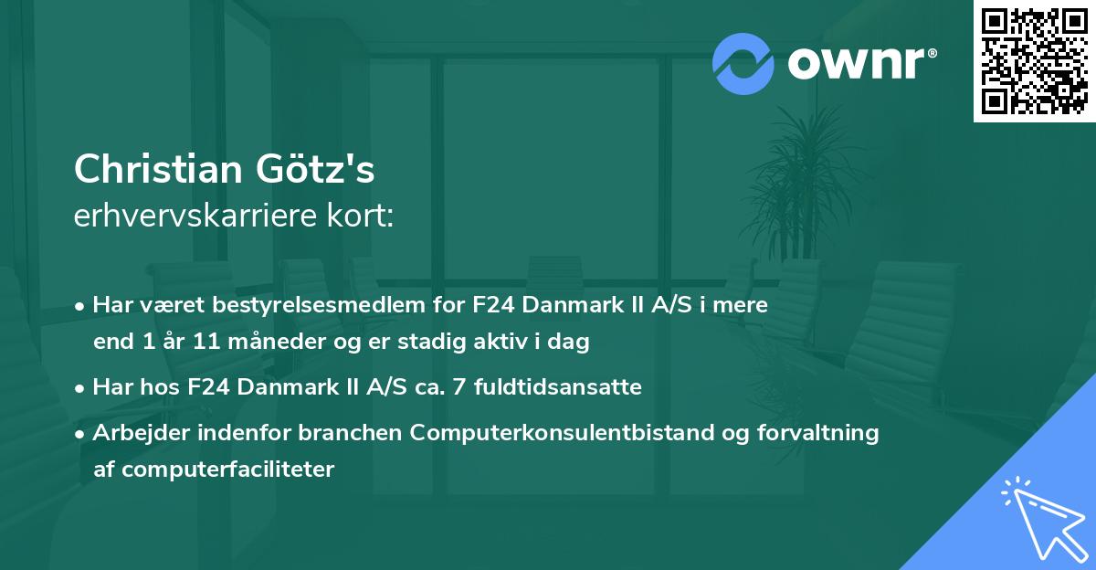 Christian Götz's erhvervskarriere kort