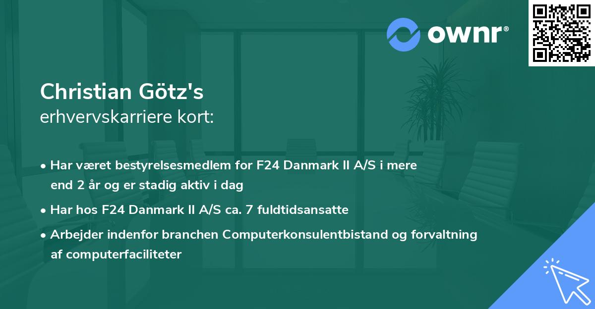 Christian Götz's erhvervskarriere kort
