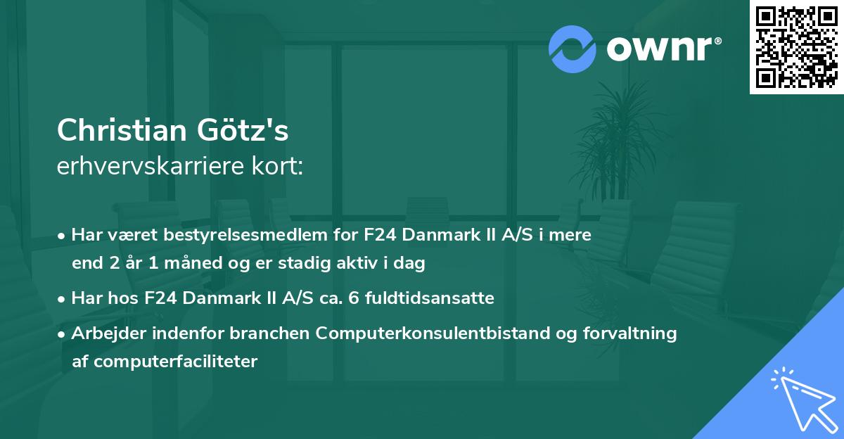 Christian Götz's erhvervskarriere kort