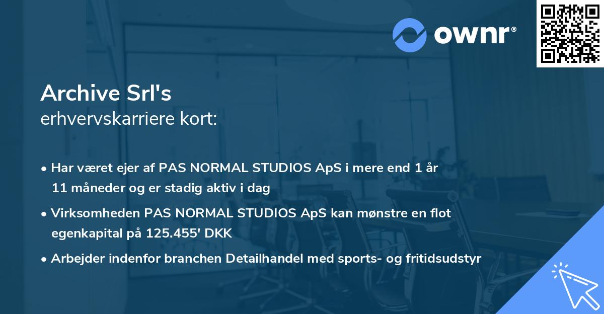 Archive Srl's erhvervskarriere kort