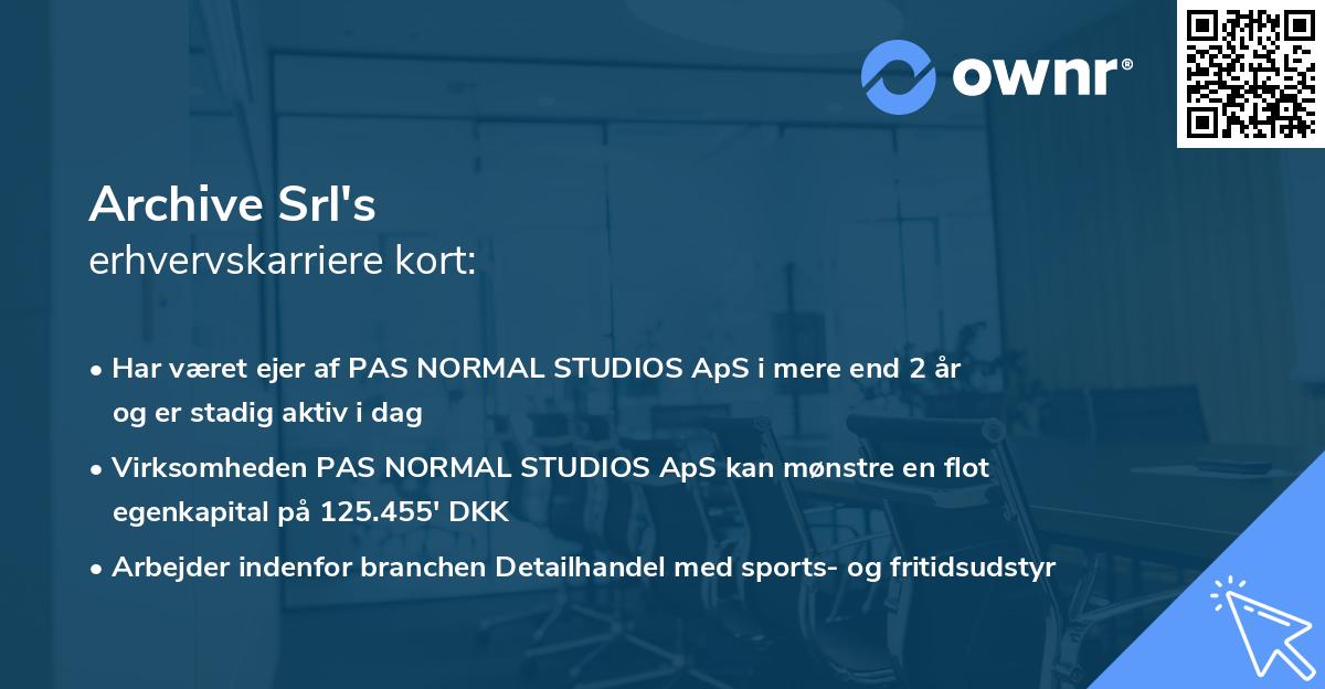 Archive Srl's erhvervskarriere kort