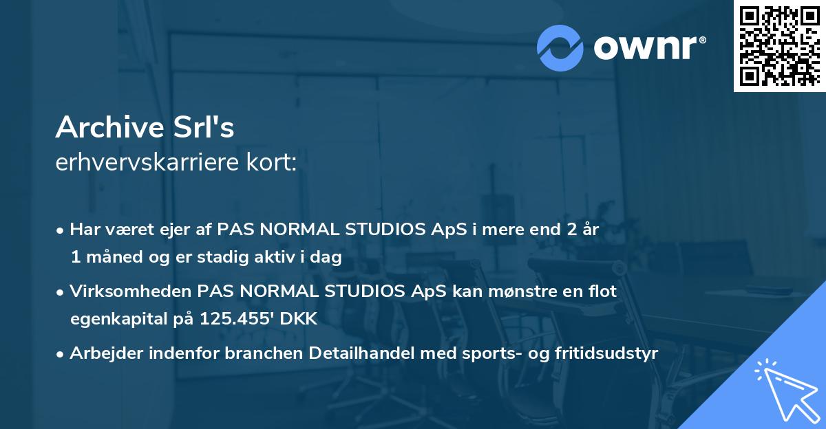 Archive Srl's erhvervskarriere kort