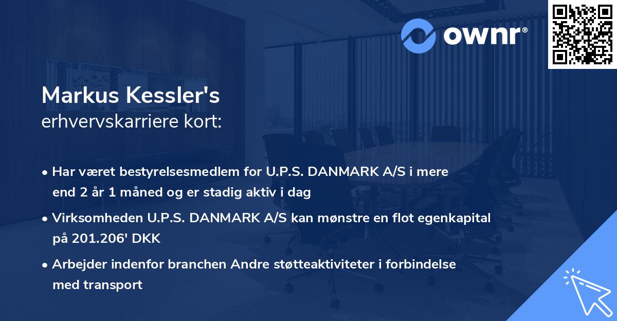 Markus Kessler's erhvervskarriere kort