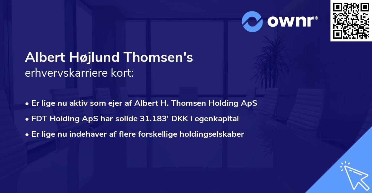 Albert Højlund Thomsen's erhvervskarriere kort