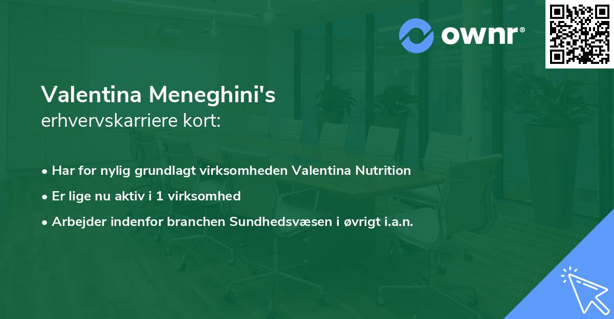 Valentina Meneghini's erhvervskarriere kort