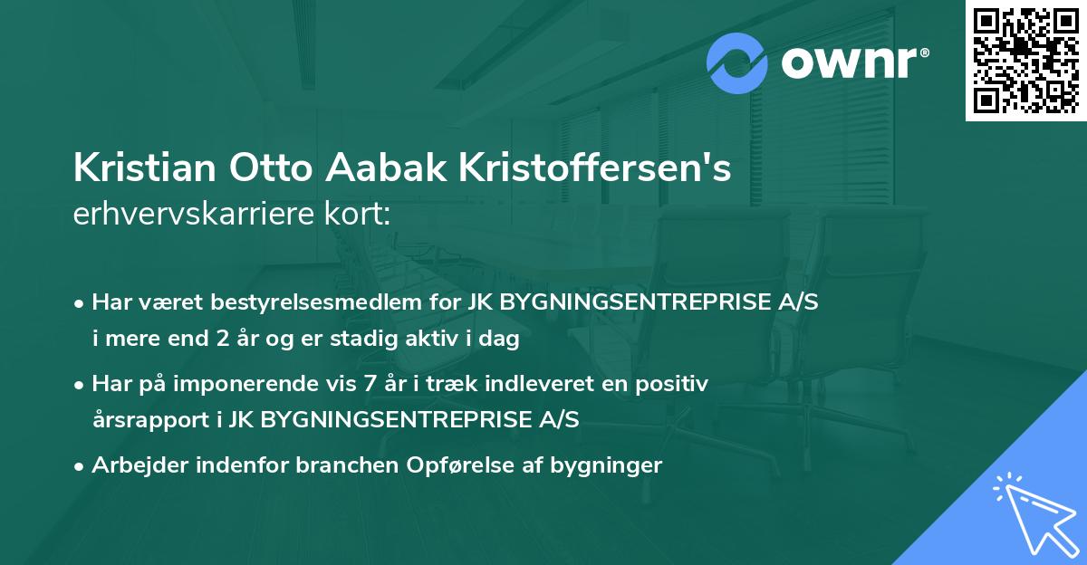 Kristian Otto Aabak Kristoffersen's erhvervskarriere kort