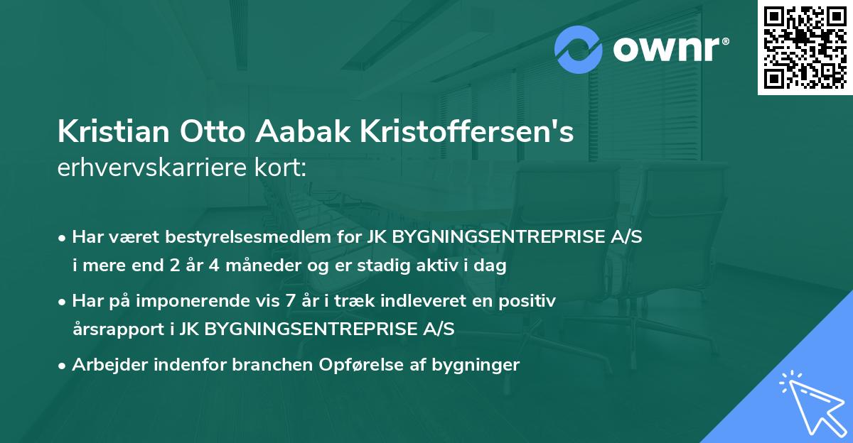 Kristian Otto Aabak Kristoffersen's erhvervskarriere kort