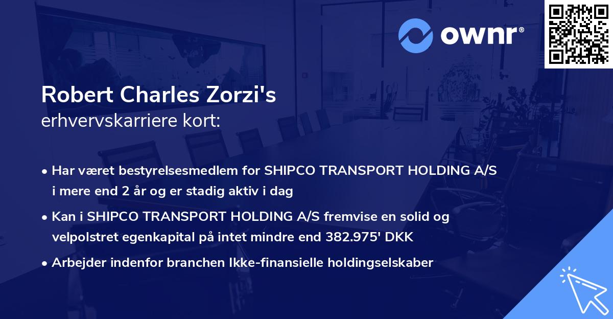 Robert Charles Zorzi's erhvervskarriere kort