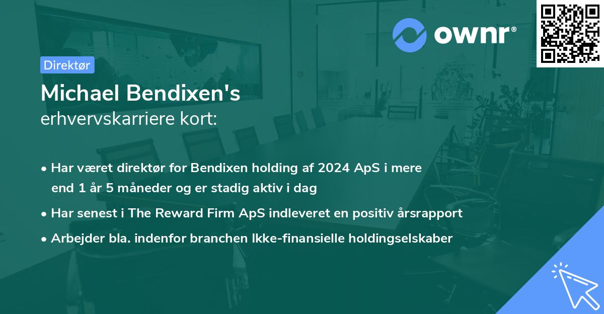 Michael Bendixen's erhvervskarriere kort