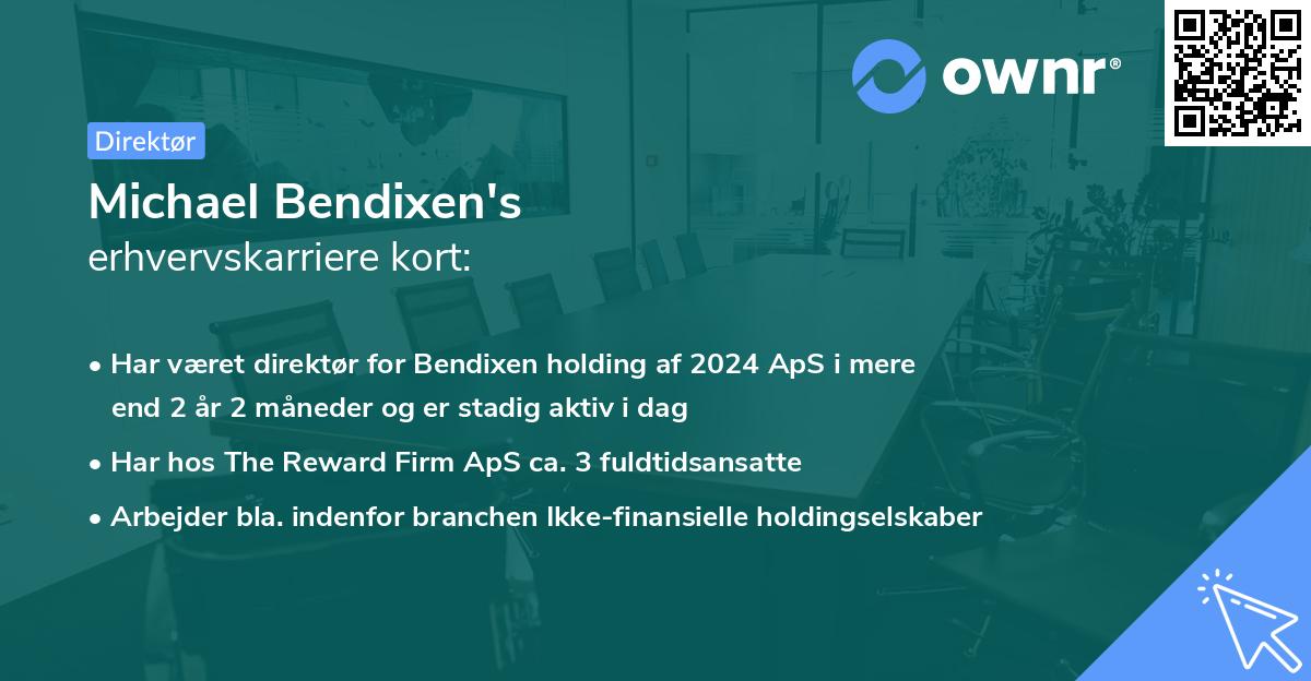 Michael Bendixen's erhvervskarriere kort