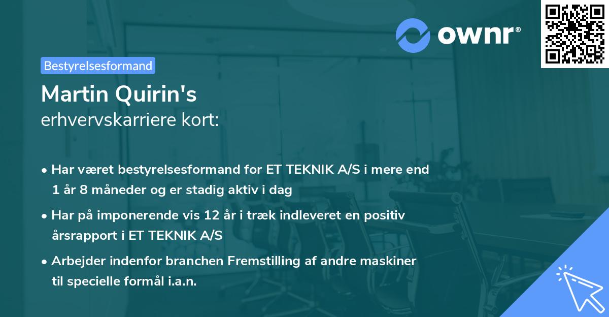 Martin Quirin's erhvervskarriere kort
