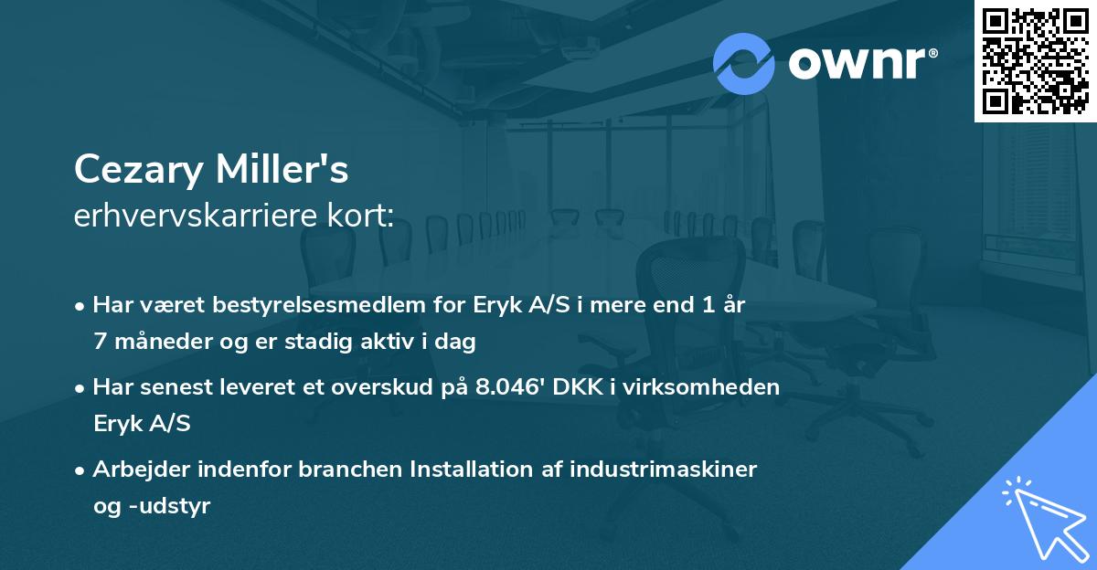 Cezary Miller's erhvervskarriere kort