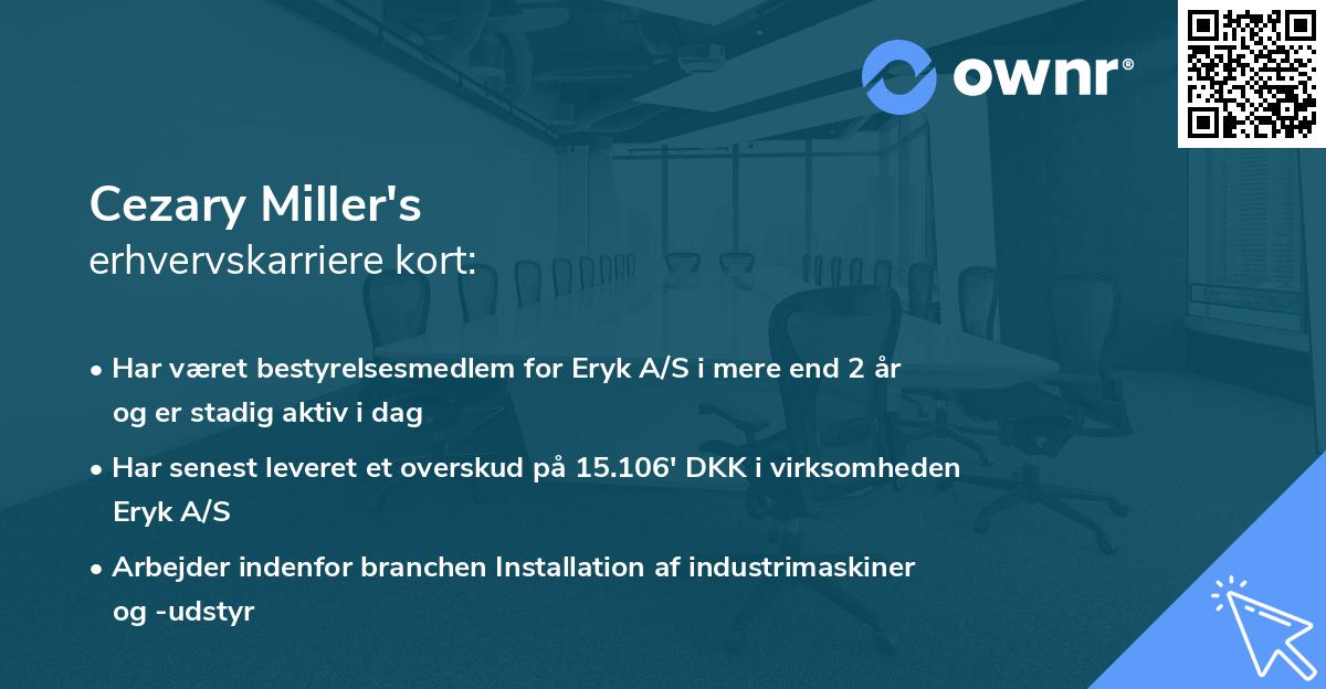 Cezary Miller's erhvervskarriere kort
