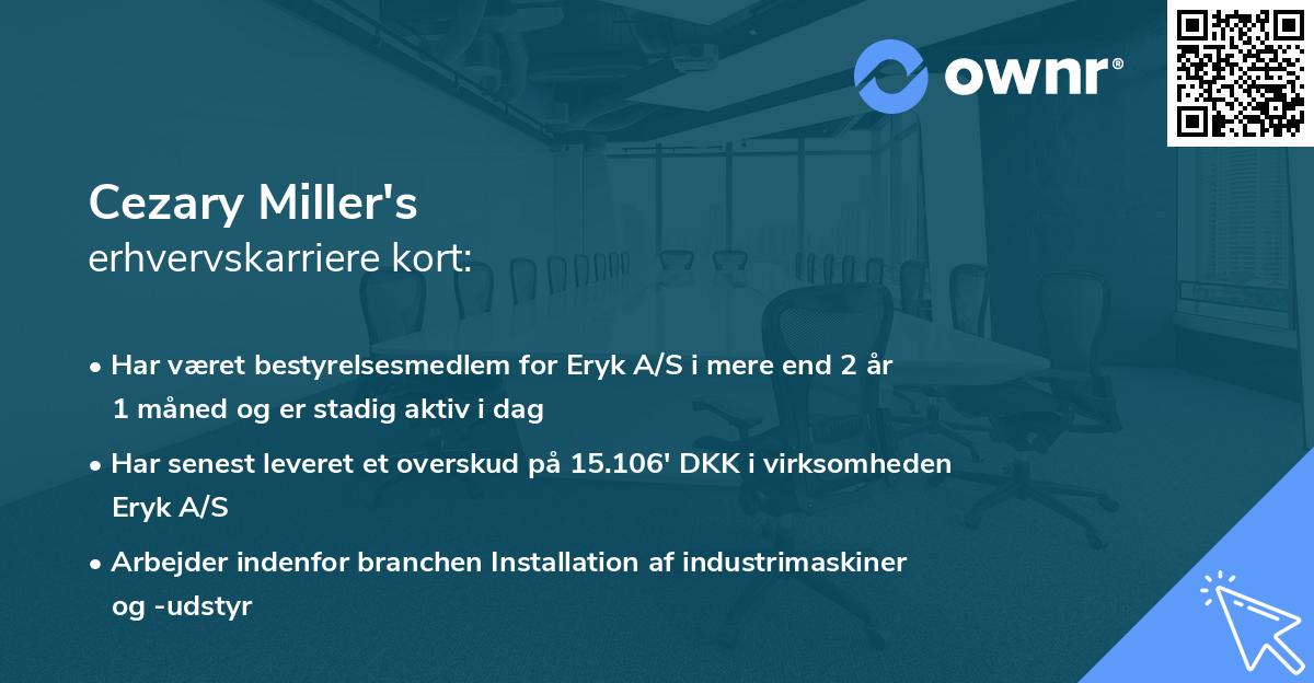 Cezary Miller's erhvervskarriere kort
