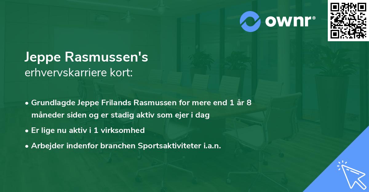 Jeppe Rasmussen's erhvervskarriere kort