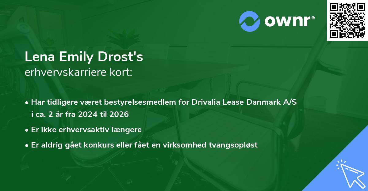 Lena Emily Drost's erhvervskarriere kort