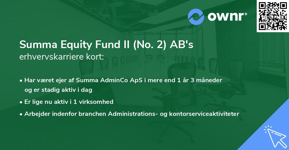 Summa Equity Fund II (No. 2) AB's erhvervskarriere kort