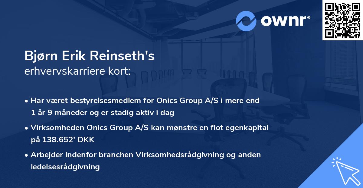 Bjørn Erik Reinseth's erhvervskarriere kort