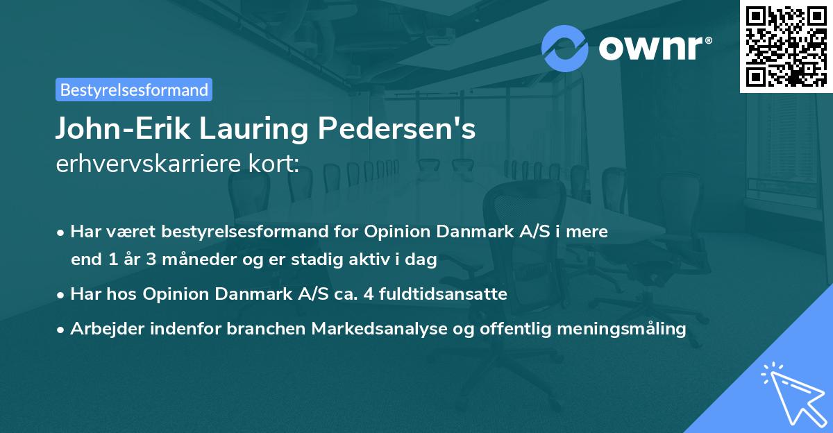 John-Erik Lauring Pedersen's erhvervskarriere kort
