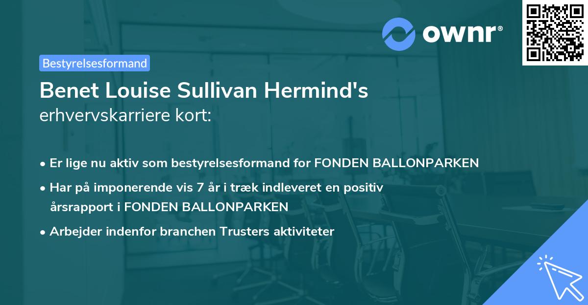 Benet Louise Sullivan Hermind's erhvervskarriere kort