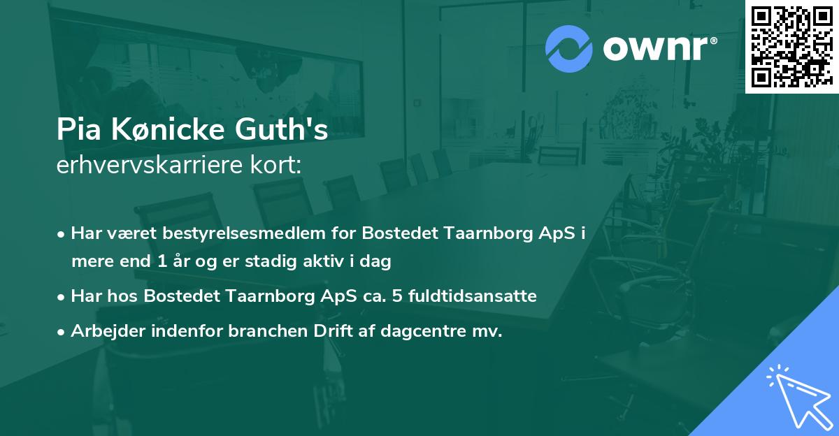 Pia Kønicke Guth's erhvervskarriere kort