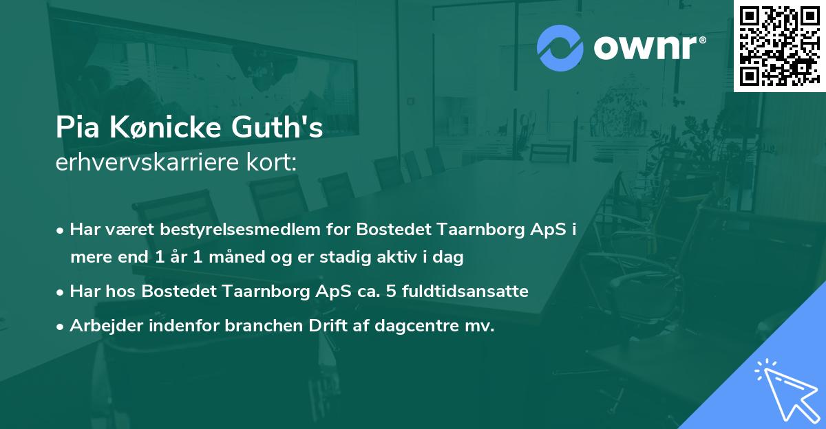 Pia Kønicke Guth's erhvervskarriere kort