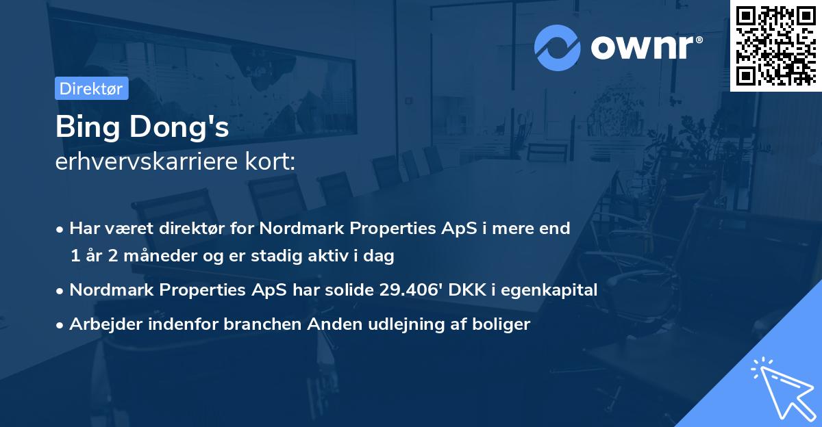 Bing Dong's erhvervskarriere kort