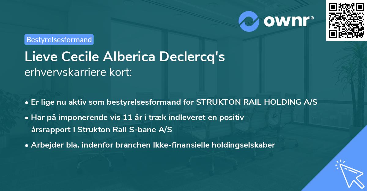 Lieve Cecile Alberica Declercq's erhvervskarriere kort