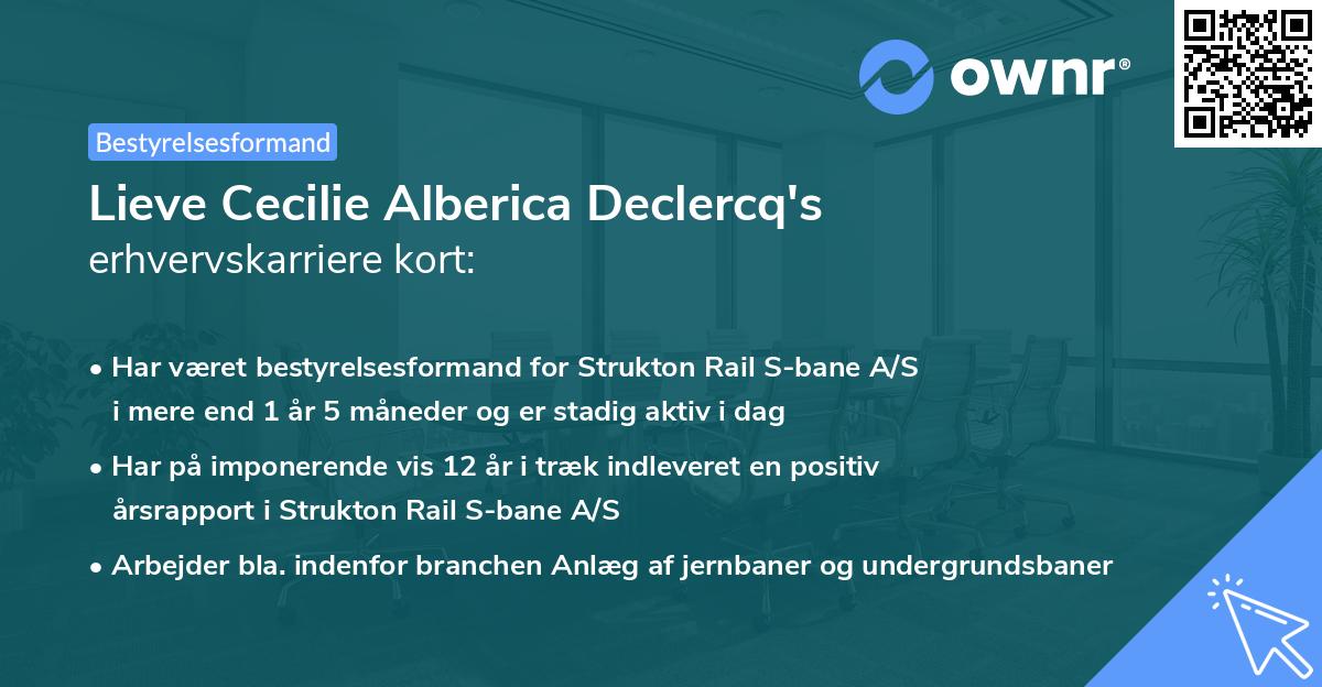 Lieve Cecilie Alberica Declercq's erhvervskarriere kort