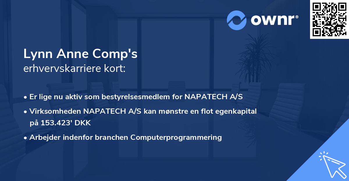 Lynn Anne Comp's erhvervskarriere kort