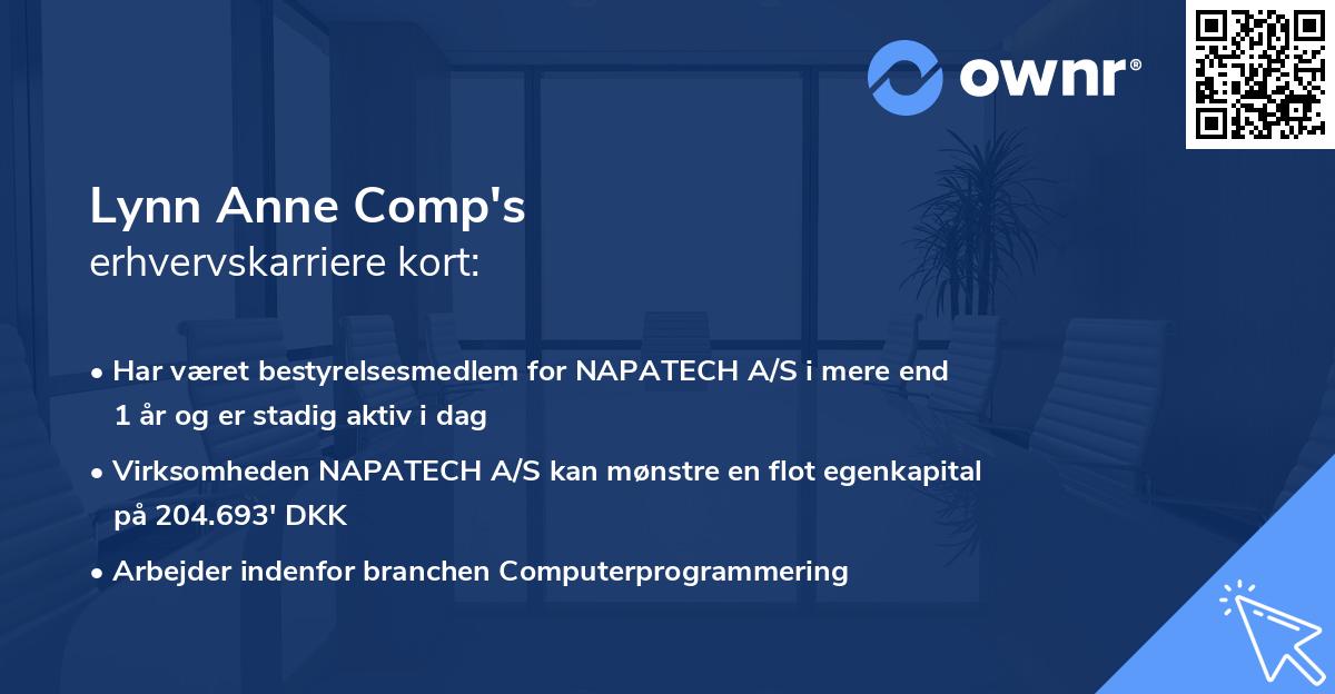 Lynn Anne Comp's erhvervskarriere kort