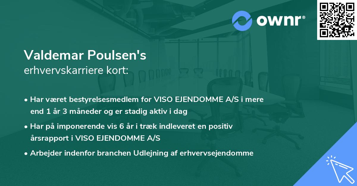 Valdemar Poulsen's erhvervskarriere kort