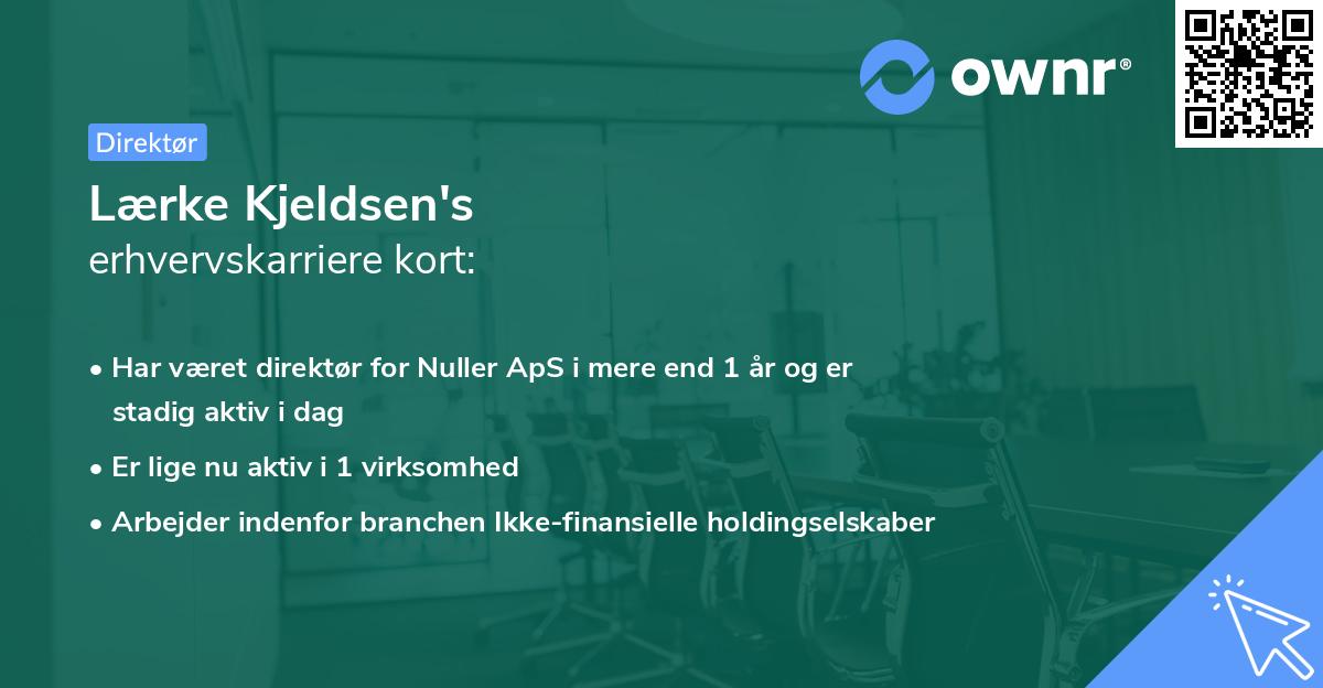 Lærke Kjeldsen's erhvervskarriere kort