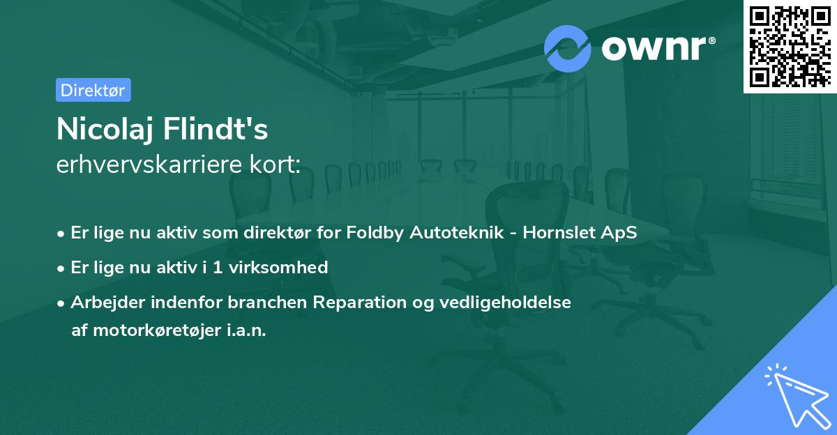 Nicolaj Flindt's erhvervskarriere kort